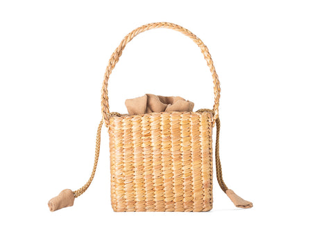 Straw box handbag