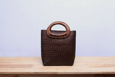 Brown Seagrass Tote Bag (Dark Brown)