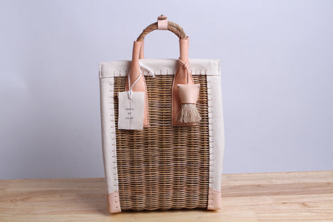 Paniers NEM - Rattan canvas wicker handbag